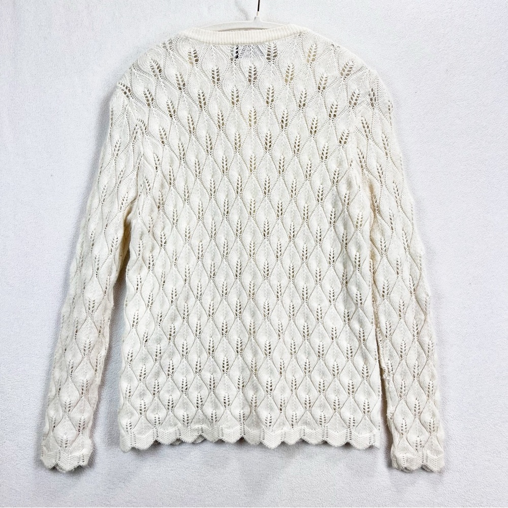 Vintage Cable Knit Cardigan Sweater‎ Size Medium Cottagecore Feminine Chunky - Picture 6 of 10